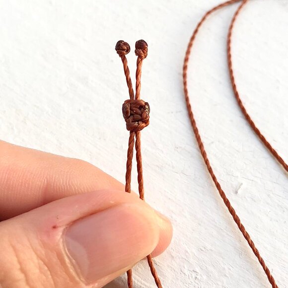 Earthy Carnelian Teardrop Beaded (Brown) Necklace/Choker - Picture 4 of 4